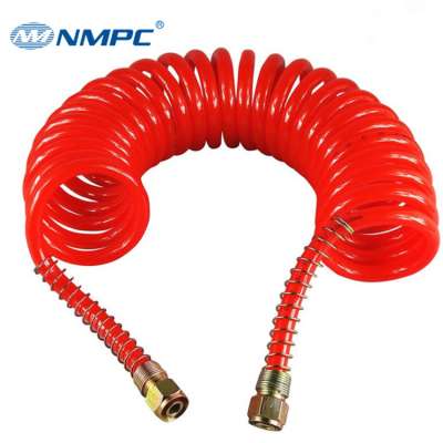 Zhejiang Factory Transparent Blue Black Red Color 6mm PU 100% Polyurethane Plastic Sprial Tube Pneumatic Air Coil Hose